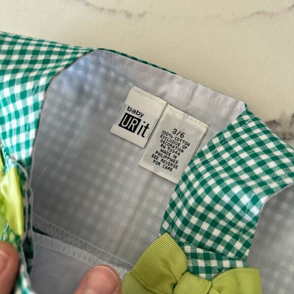 URit Watermelon Gingham Bubble Romper - 3-6 Months - Picture 5 of 7